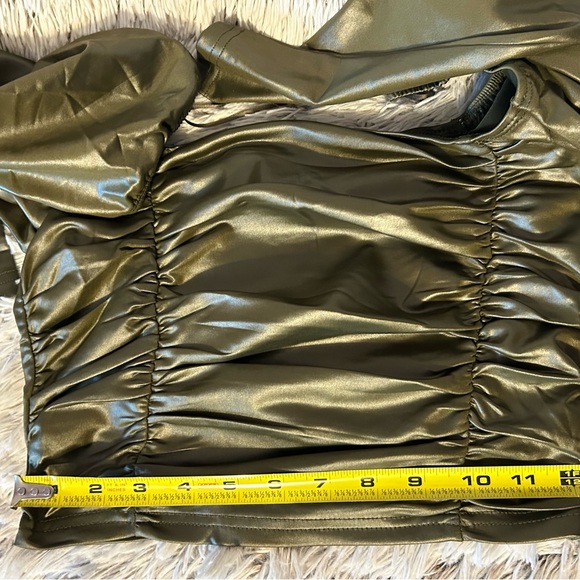 Fiestar 2-piece Army Green Ruched‎ Bodycon Crop Top Skirt Party Outfit Medium - Picture 10 of 13